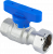 Кран шаровой FAR 1/2"-3/4", ВР-накидная гайка EPDM, син. бабочка, хром